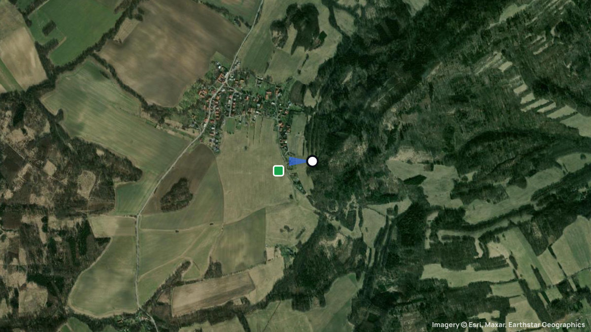 Satellite map of Petrkovicka hurka with its launches and landings