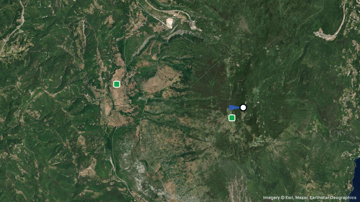 Satellite map of Ucka with its launches and landings