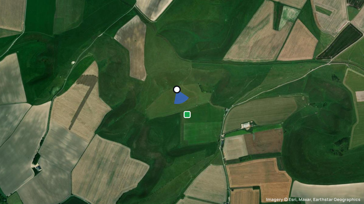 Satellitenkarte von Tan Hill mit Start- und Landeplätzen