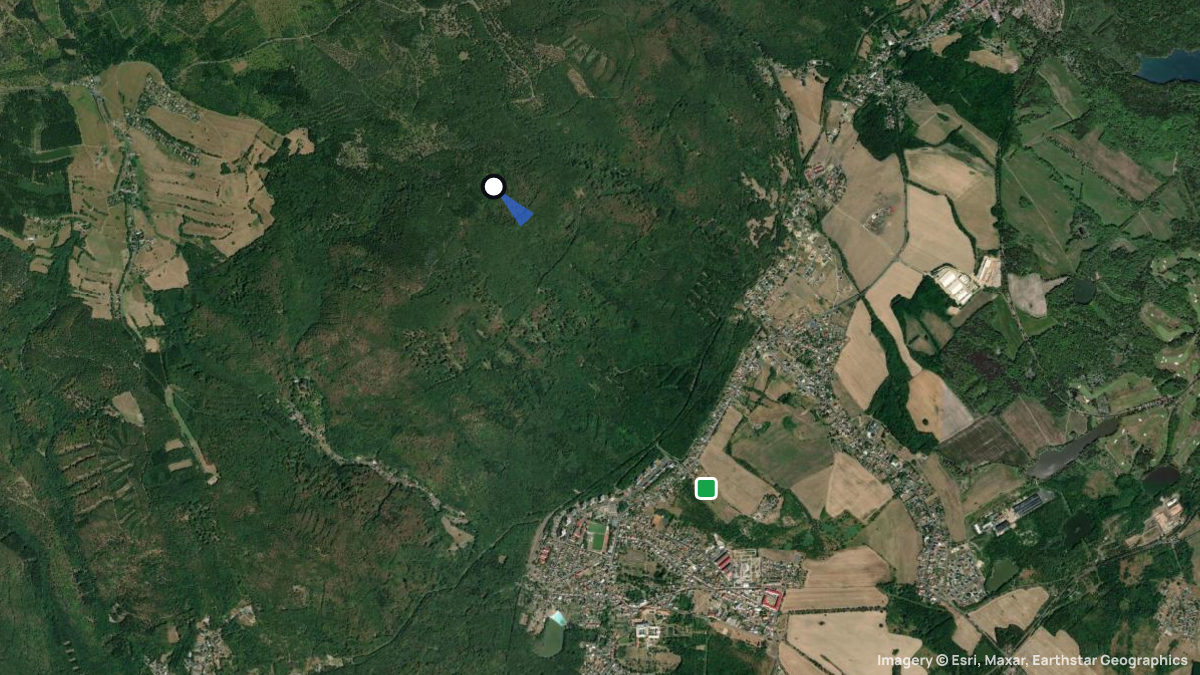 Satellite map of Osek with its launches and landings