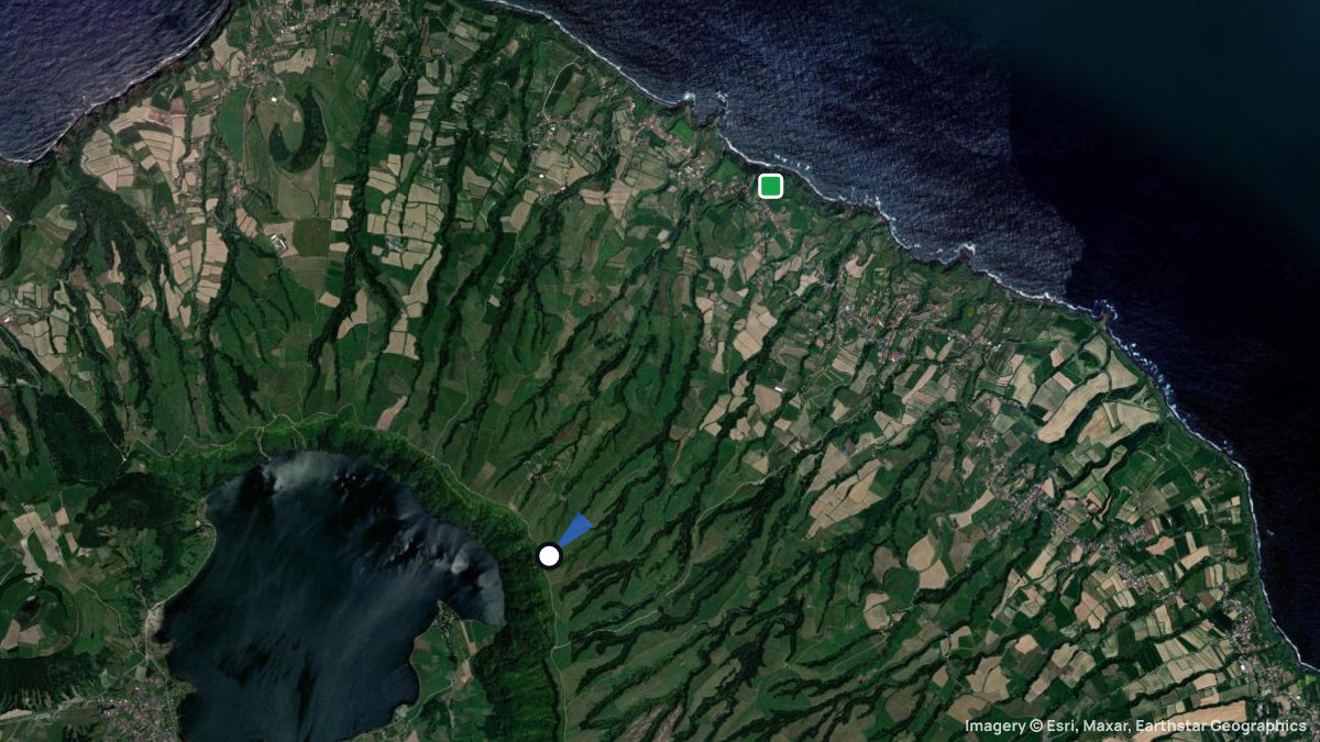 Satellitenkarte von Lomba do Pico mit Start- und Landeplätzen
