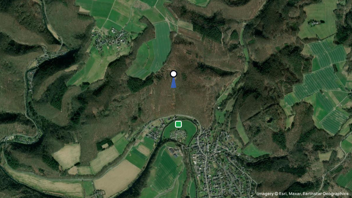 Satellitenkarte von Finkenberg S mit Start- und Landeplätzen