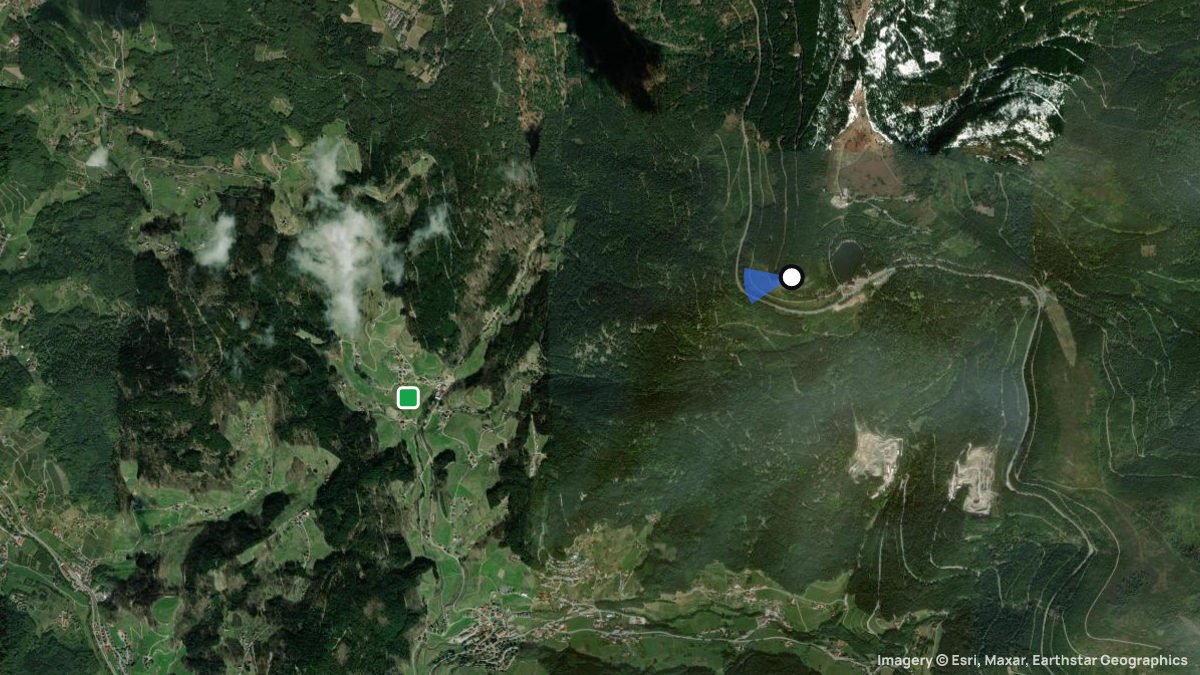 Satellite map of Hornisgrinde with its launches and landings