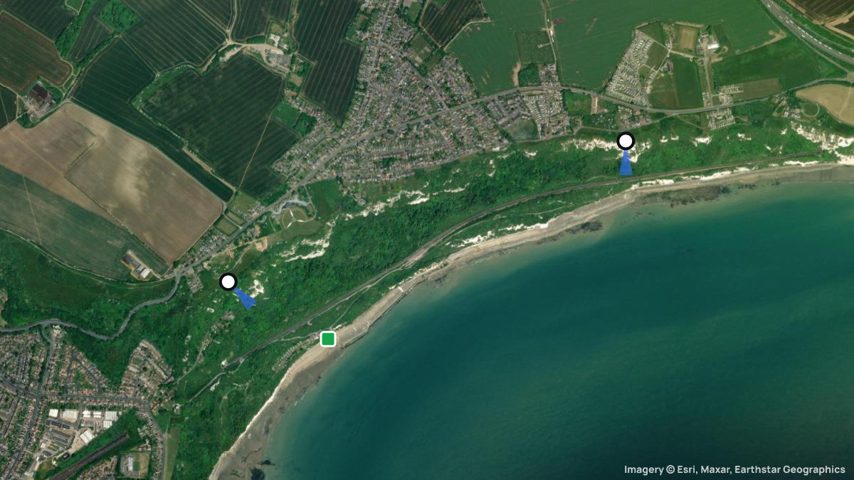 Satellite map of Warren with its launches and landings
