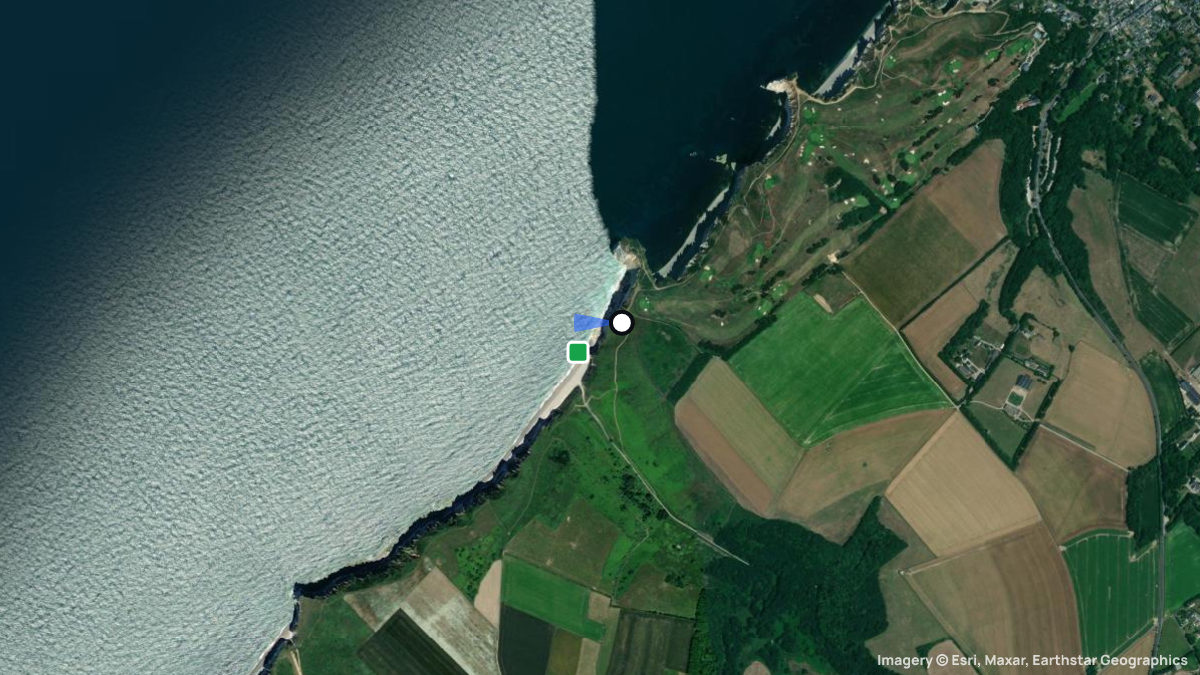 Satellitenkarte von Etretat 2 mit Start- und Landeplätzen