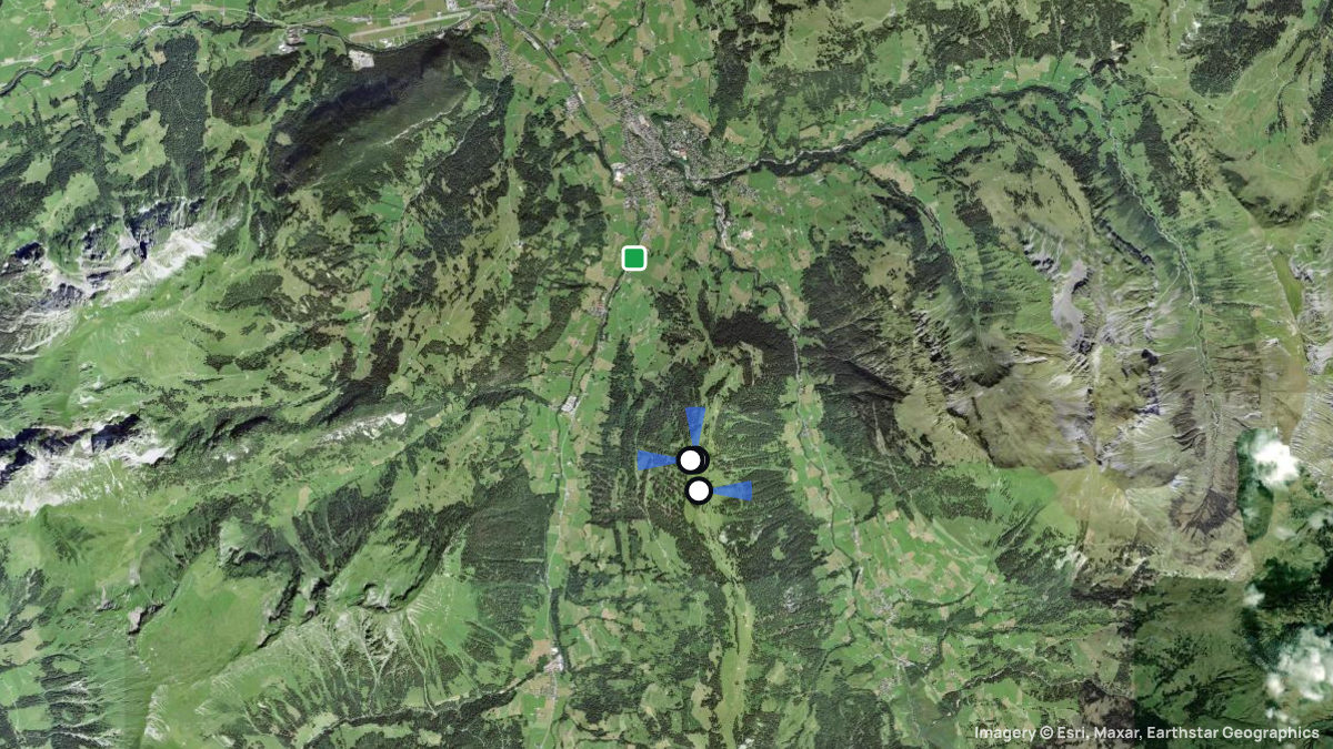 Satellitenkarte von Wispile mit Start- und Landeplätzen