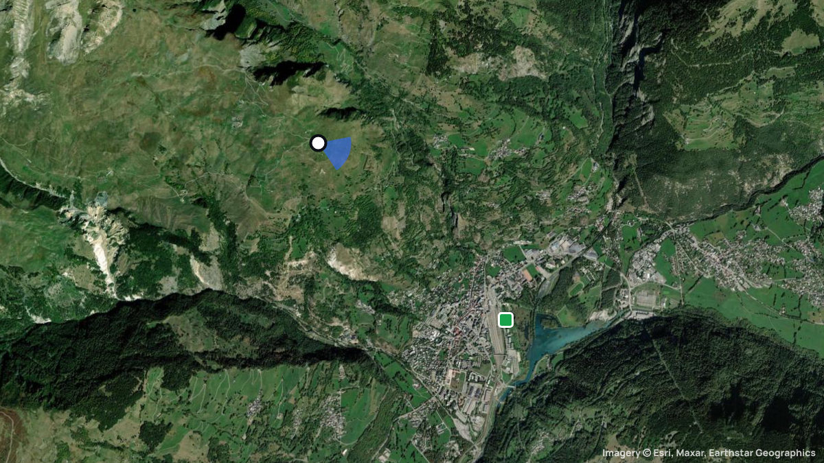 Satellite map of Fort du Truc with its launches and landings
