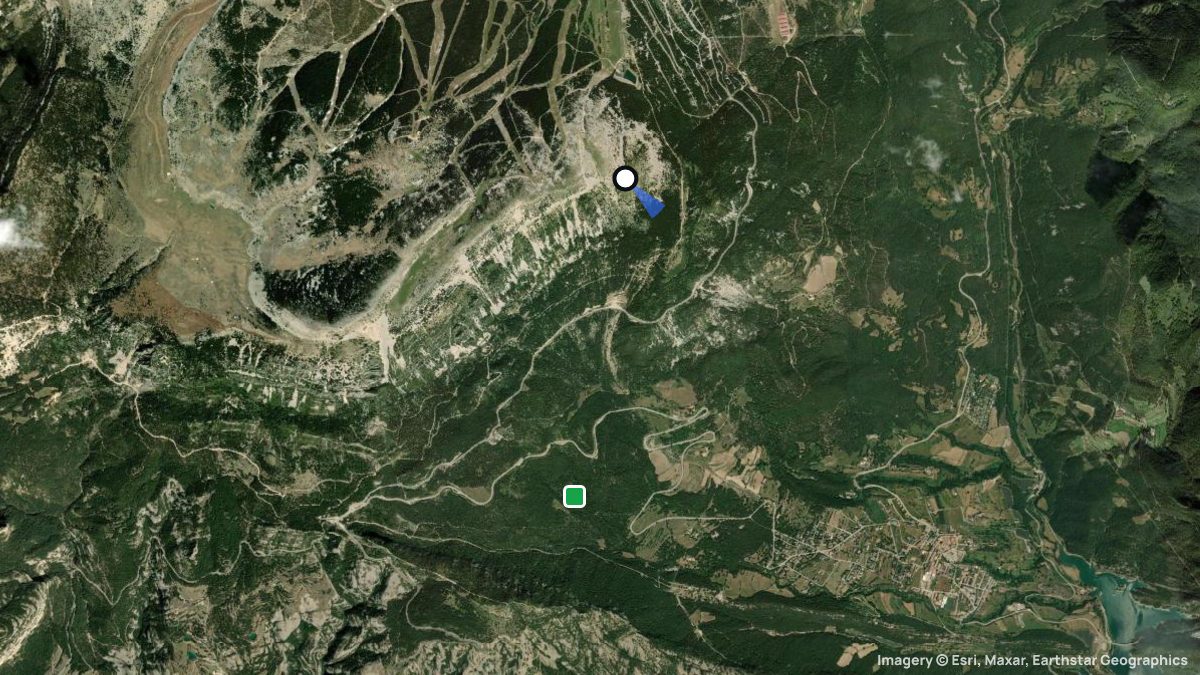 Satellite map of Port del Comte with its launches and landings