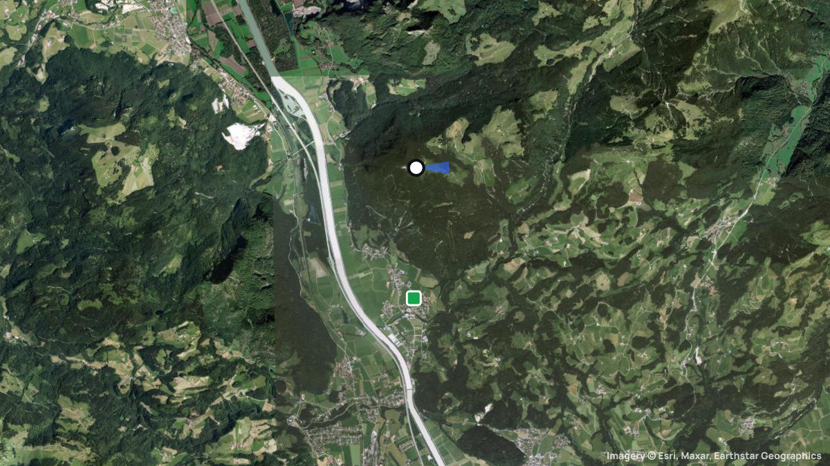 Satellite map of Kranzhorn with its launches and landings