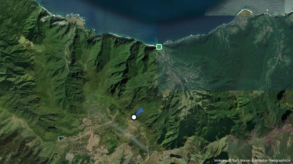 Satellite map of Bica da Cana with its launches and landings
