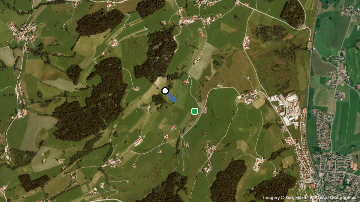 Satellitenkarte von Sinswang mit Start- und Landeplätzen