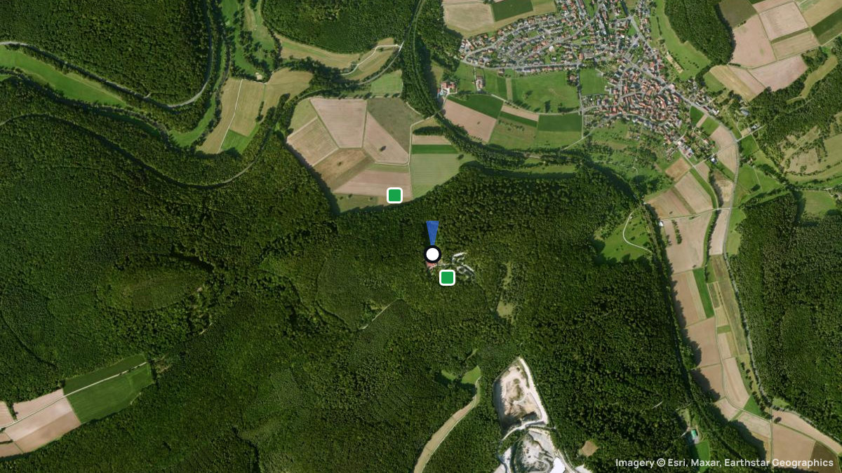 Satellite map of Wittelsbacher Turm with its launches and landings