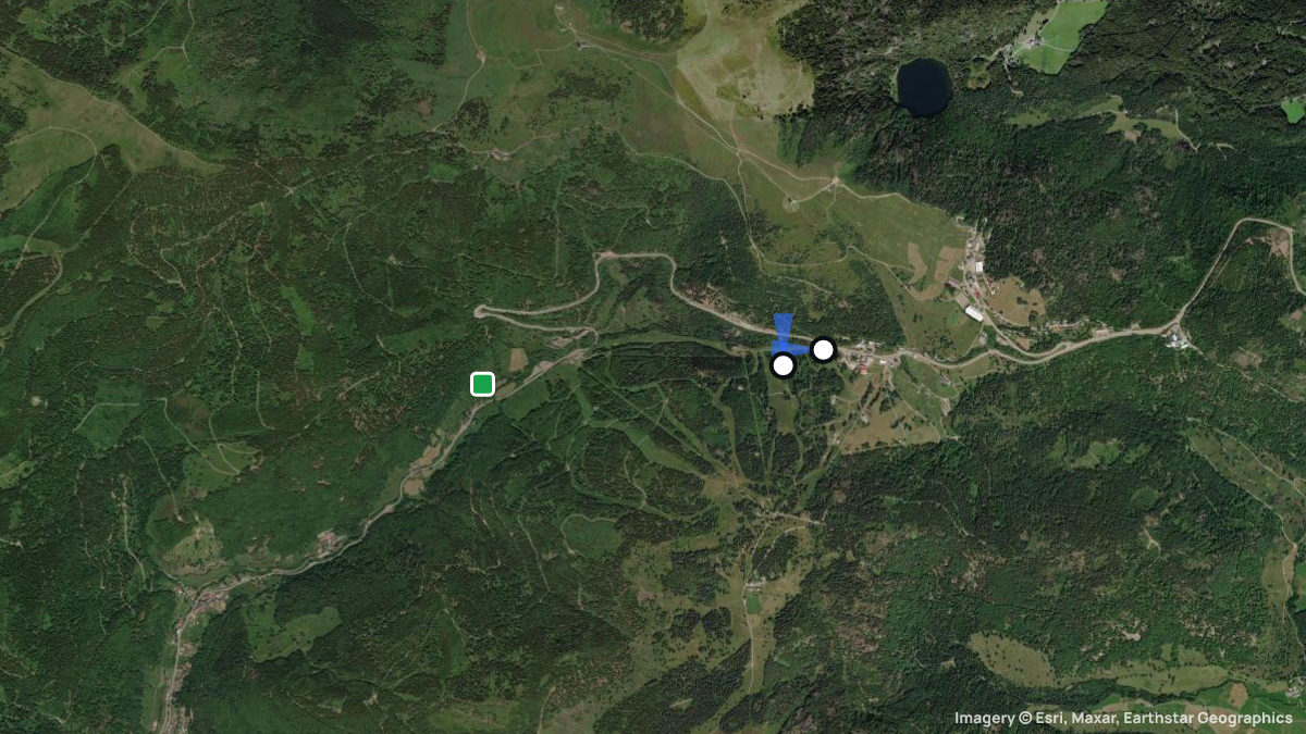 Satellite map of Feldberg with its launches and landings