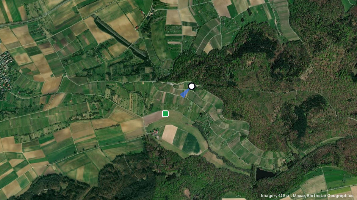 Satellite map of Derdinger Horn with its launches and landings