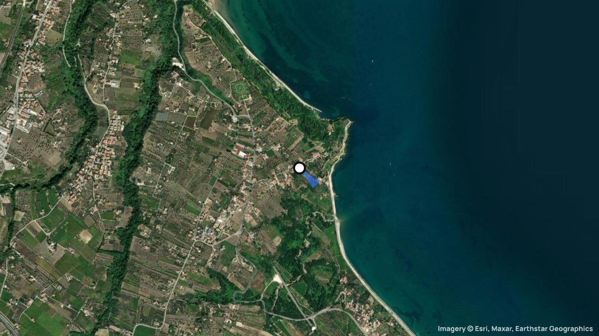 Satellite map of Ortona with its launches and landings