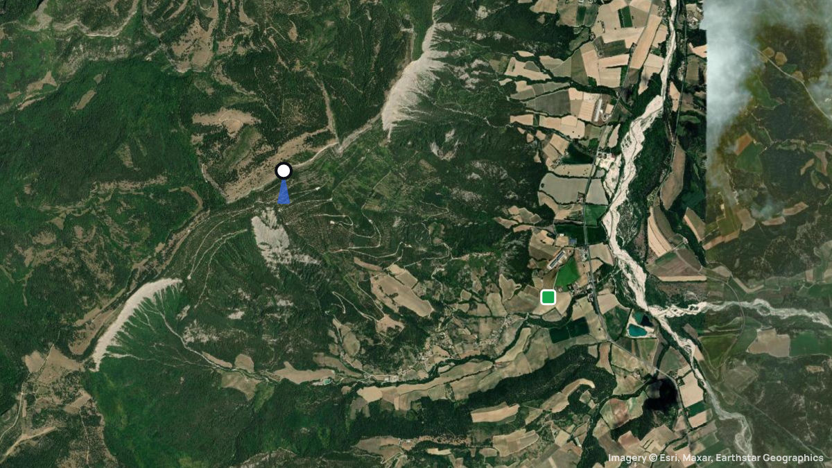 Satellite map of Solaure with its launches and landings