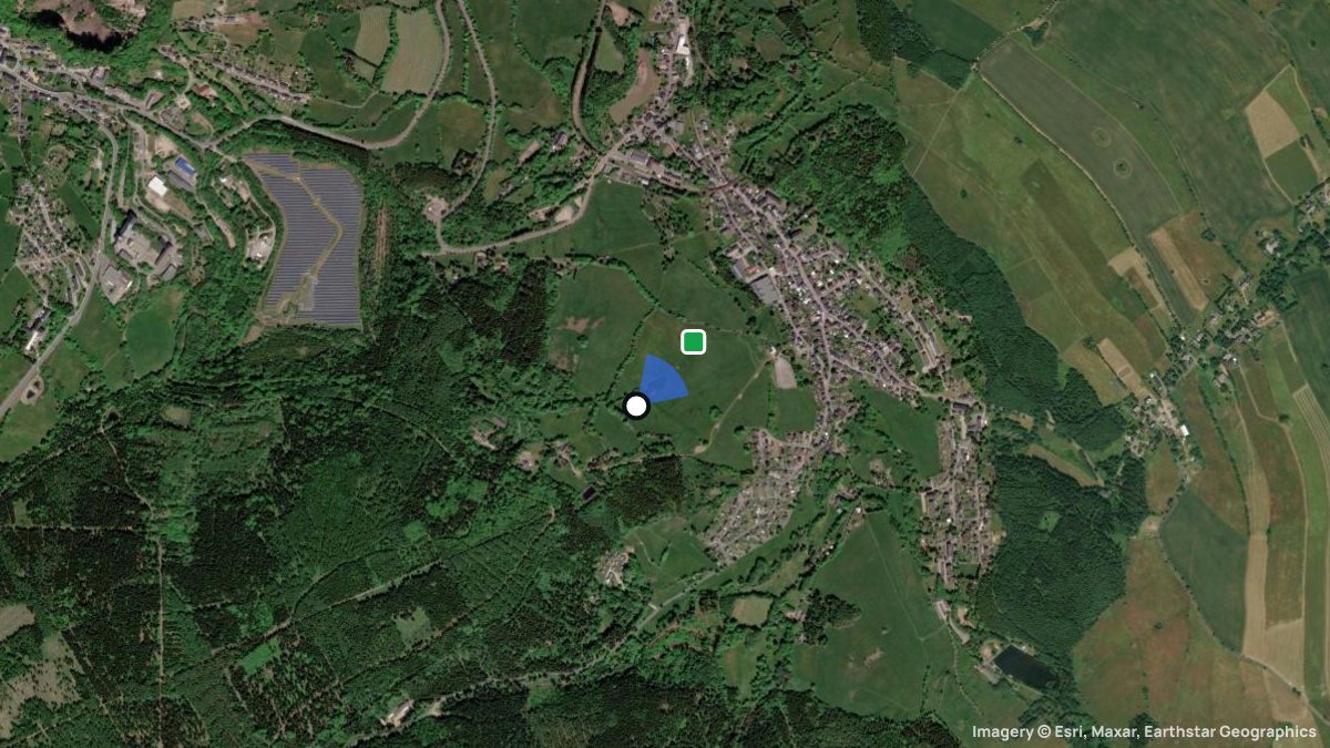 Satellite map of Wache with its launches and landings