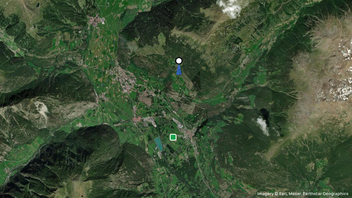 Satellitenkarte von Gamassen mit Start- und Landeplätzen