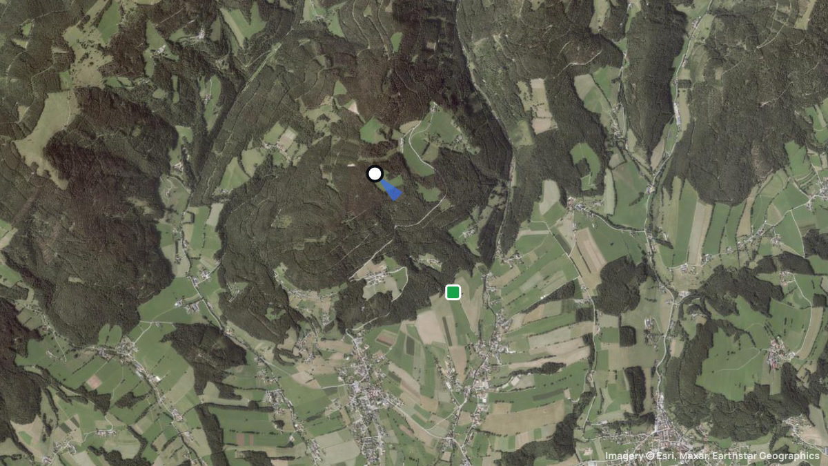 Satellite map of Gelderkogel with its launches and landings