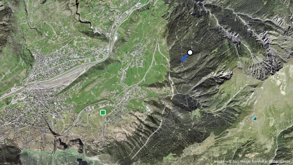 Satellitenkarte von Ried mit Start- und Landeplätzen