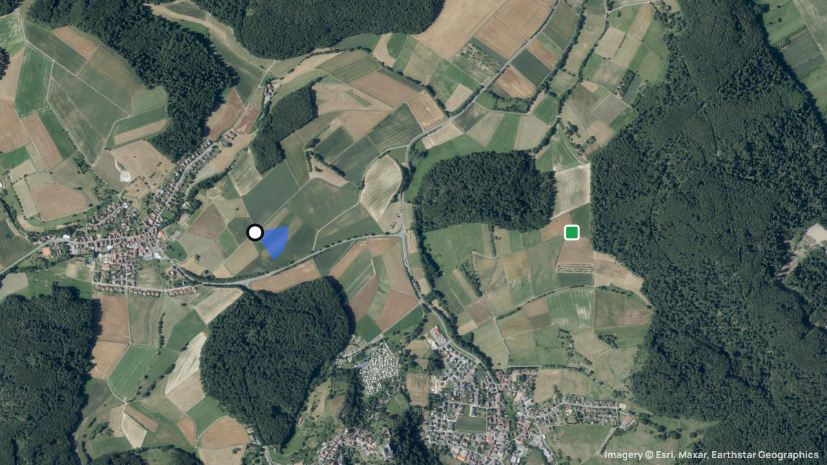 Satellite map of Der Riedberg with its launches and landings