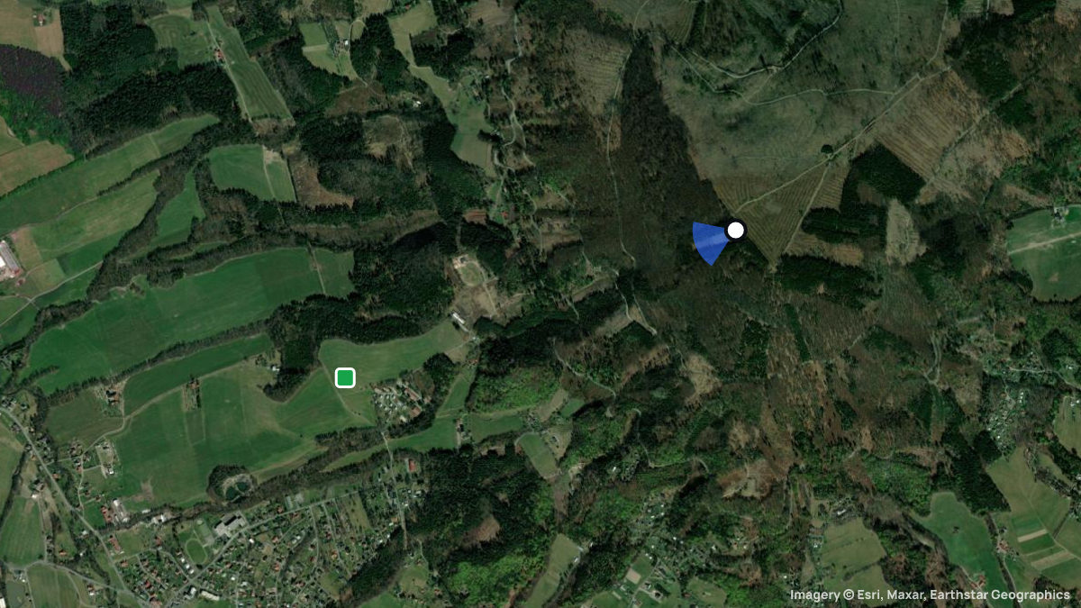 Satellite map of Skalka with its launches and landings