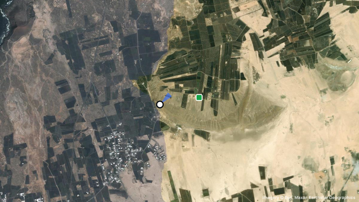 Satellite map of El Cuchillo with its launches and landings