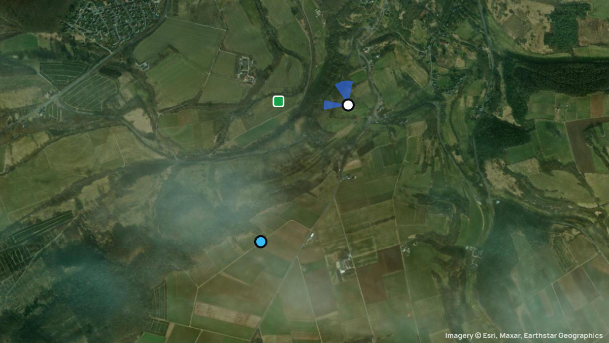 Satellite map of Obermarsberg with its launches and landings