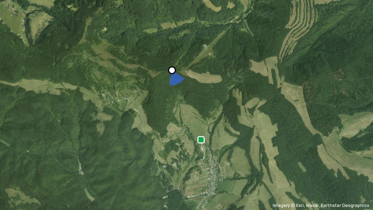 Satellitenkarte von Buce mit Start- und Landeplätzen