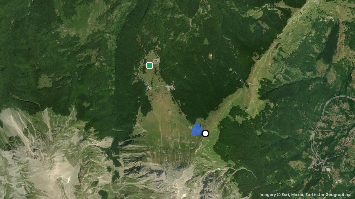 Satellitenkarte von Gran Sasso mit Start- und Landeplätzen
