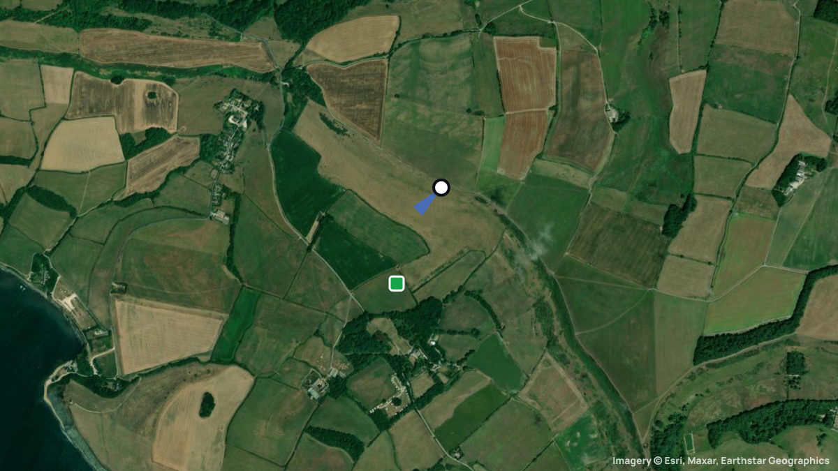 Satellite map of Kimmeridge with its launches and landings