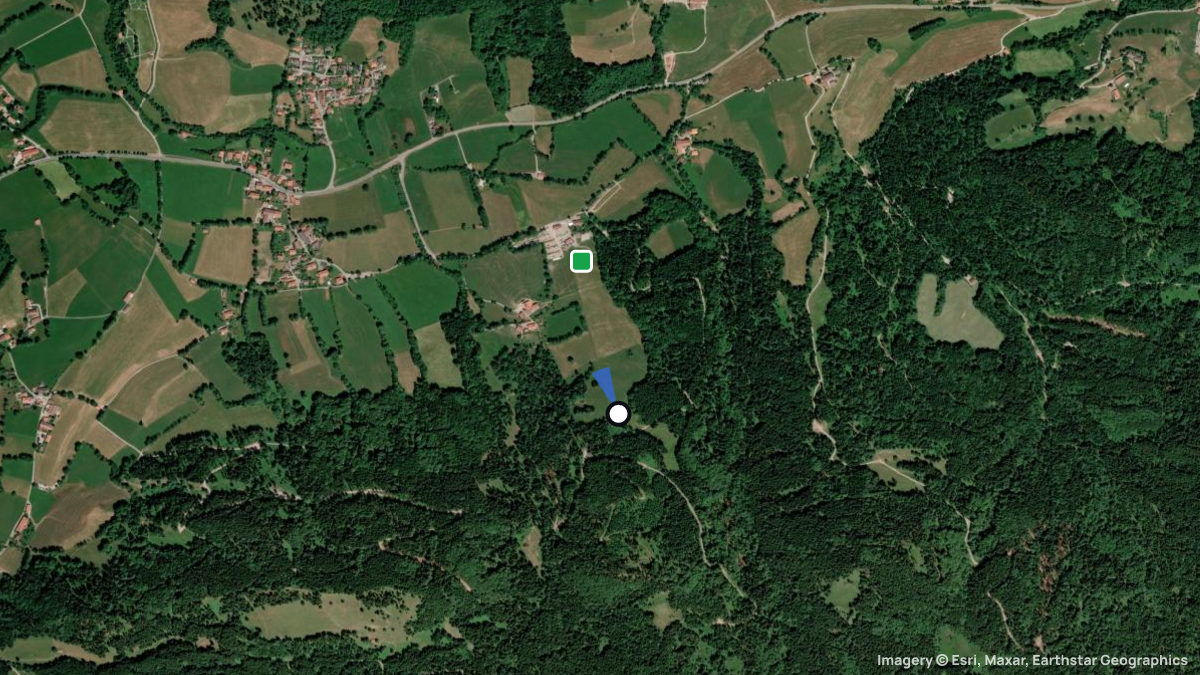 Satellite map of Ödberg with its launches and landings