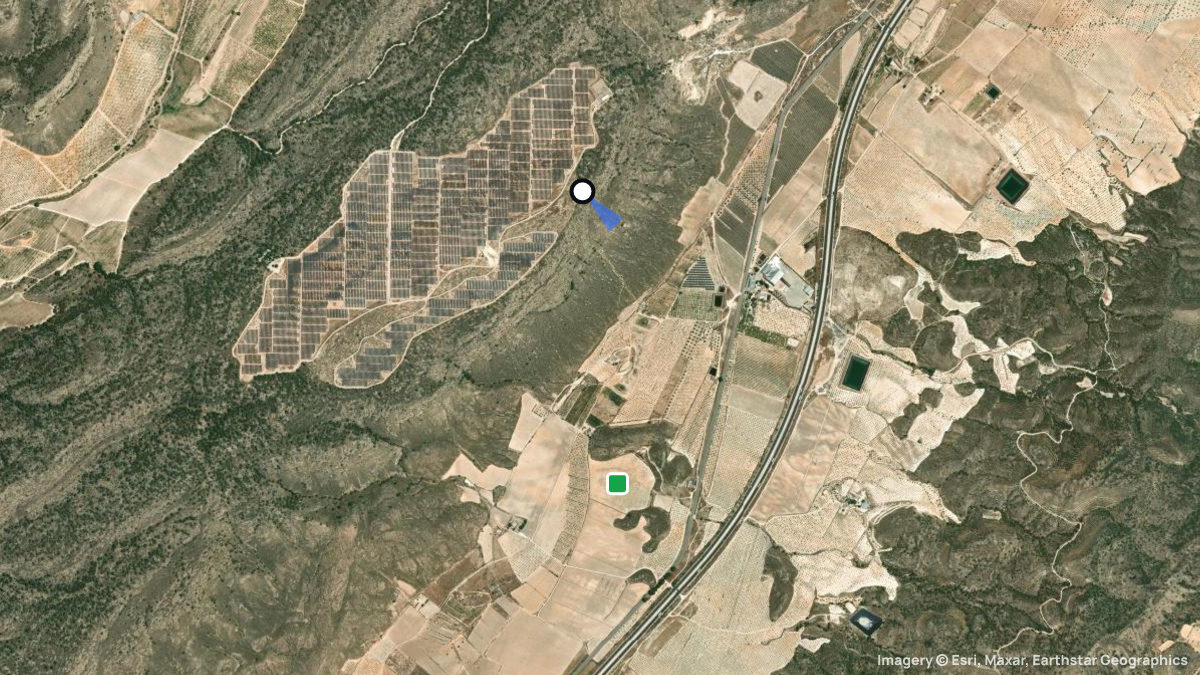 Satellitenkarte von Solana mit Start- und Landeplätzen