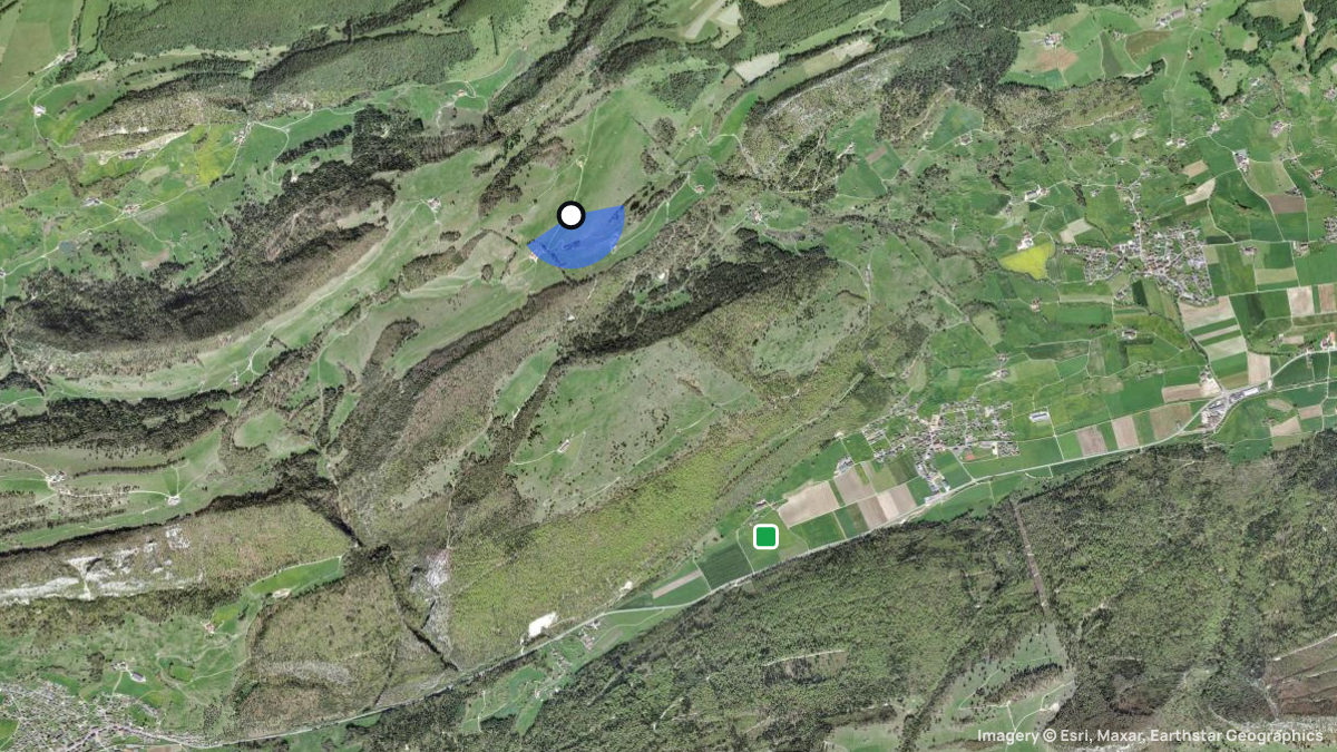Satellitenkarte von Tannmatt mit Start- und Landeplätzen