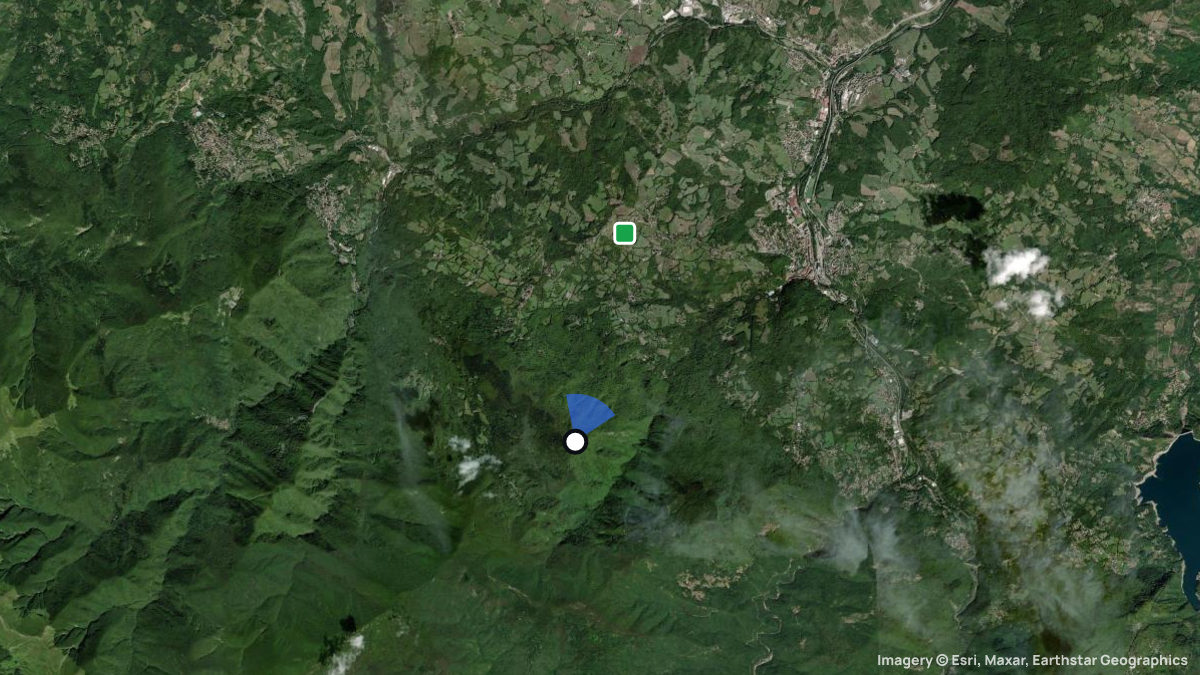 Satellitenkarte von Monte Piella mit Start- und Landeplätzen