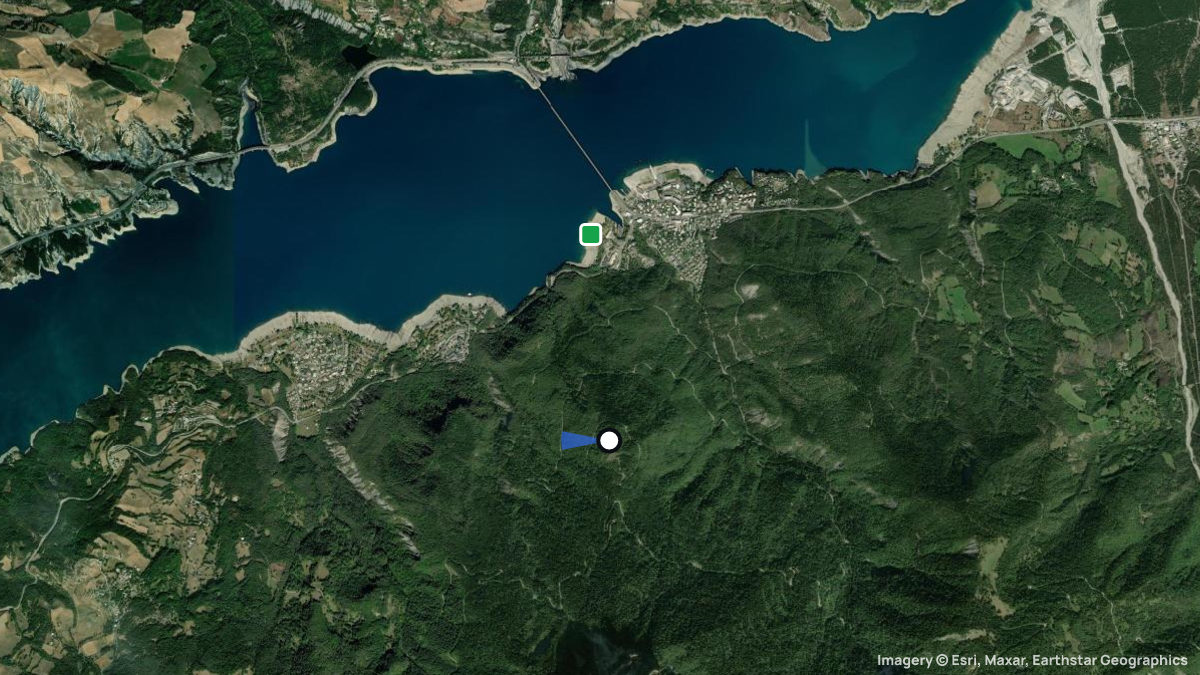 Satellite map of Pierre Arnoux with its launches and landings