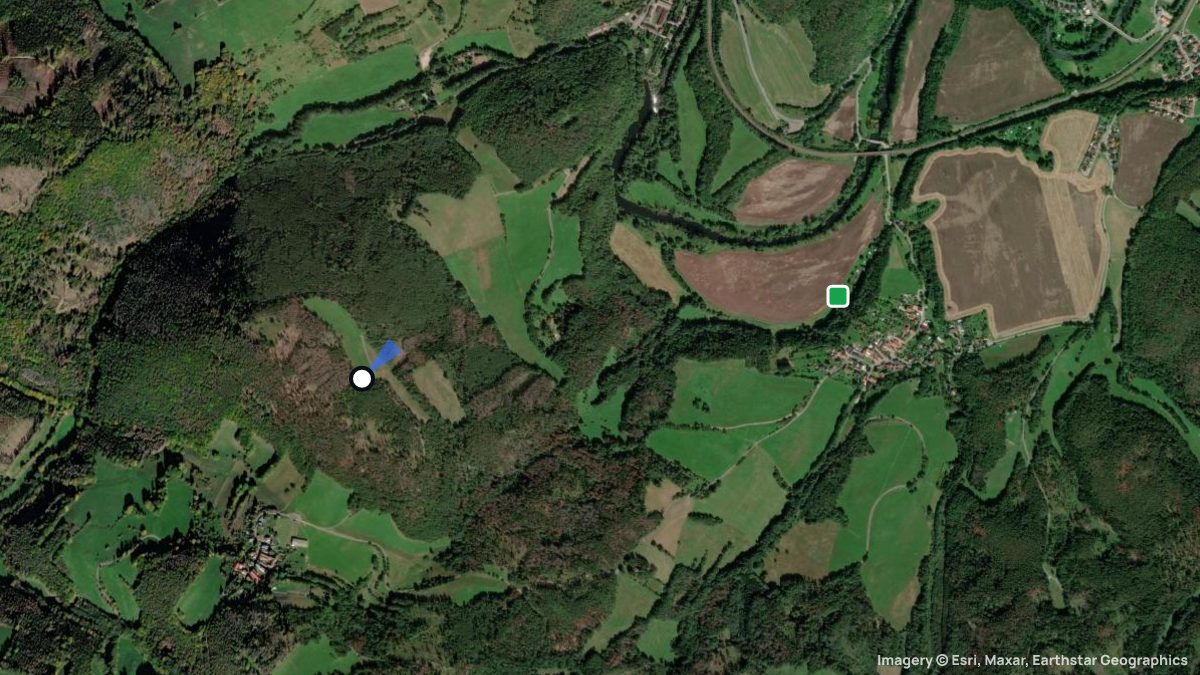 Satellite map of Knobelsdorf with its launches and landings