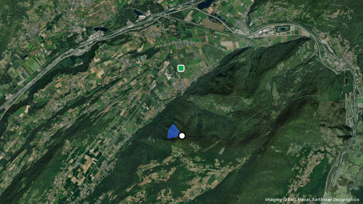 Satellitenkarte von Champlaurent mit Start- und Landeplätzen
