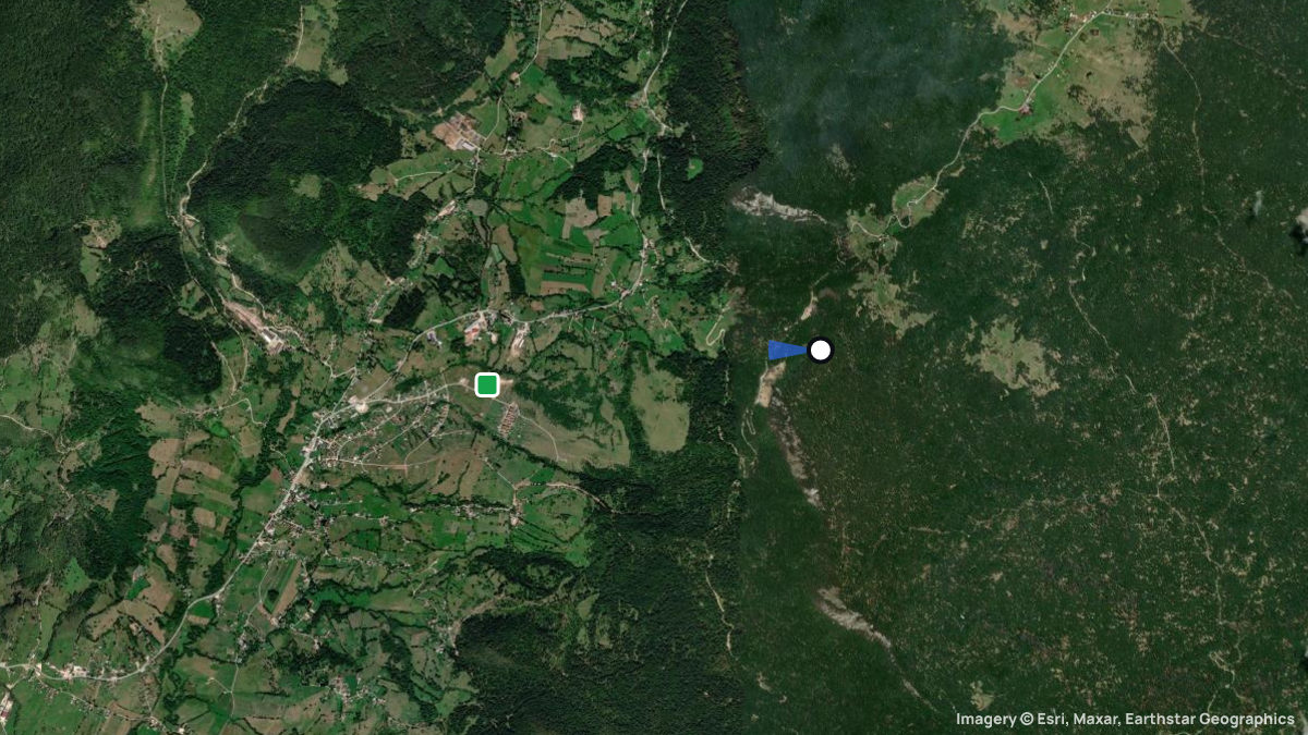 Satellite map of Romanija with its launches and landings