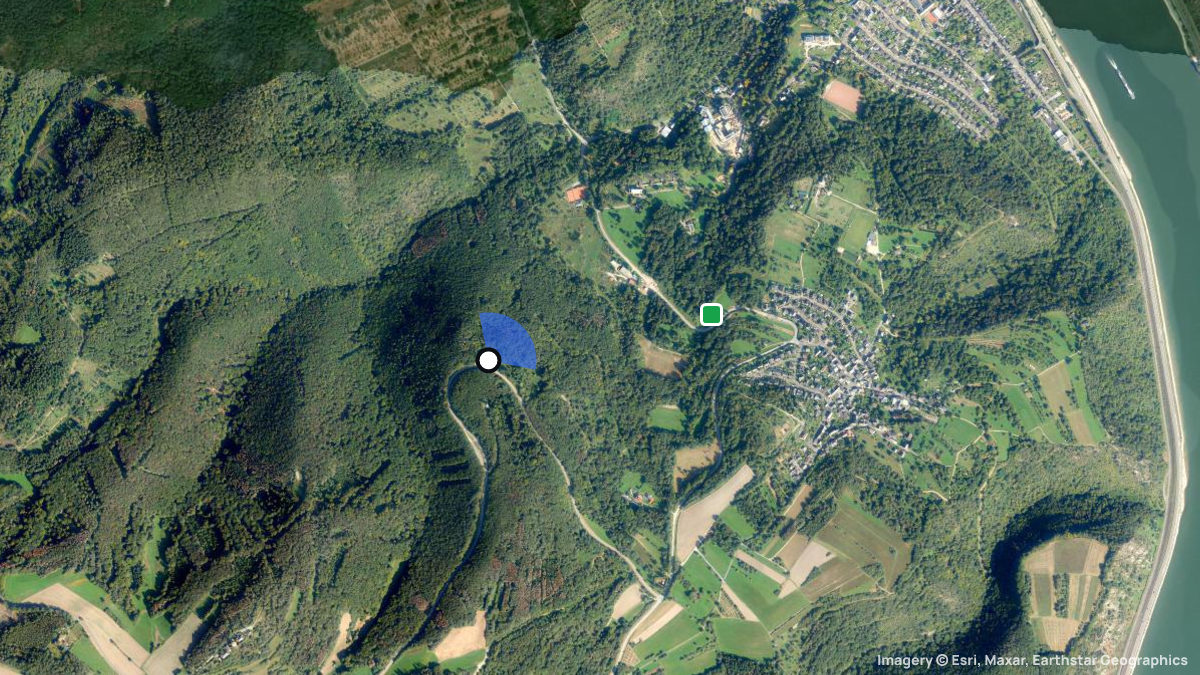 Satellite map of Bad Salzig with its launches and landings