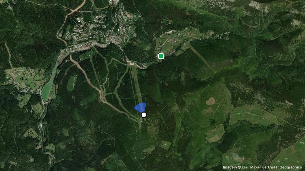 Satellite map of Plane with its launches and landings