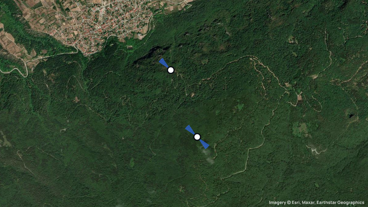 Satellite map of Rizomata with its launches and landings