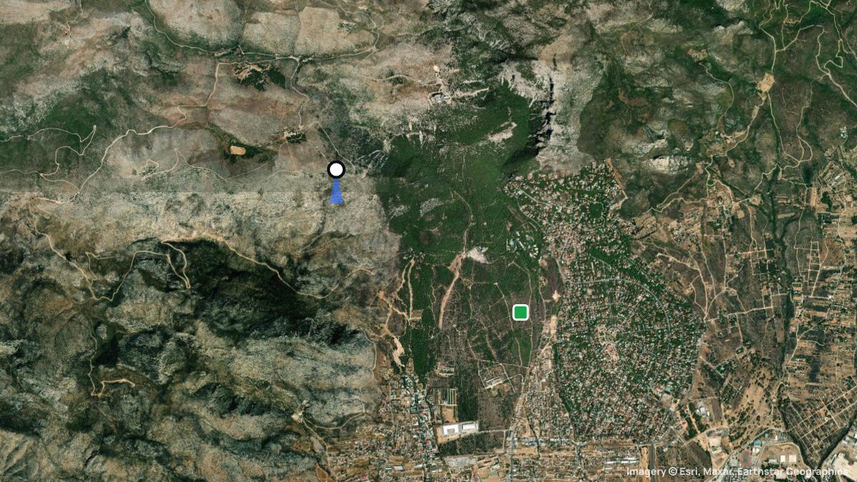 Satellite map of Parnitha with its launches and landings
