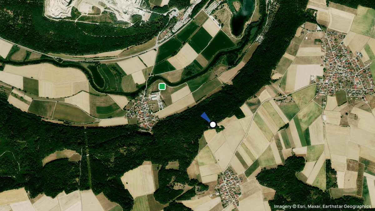 Satellitenkarte von Oberemmendorf mit Start- und Landeplätzen