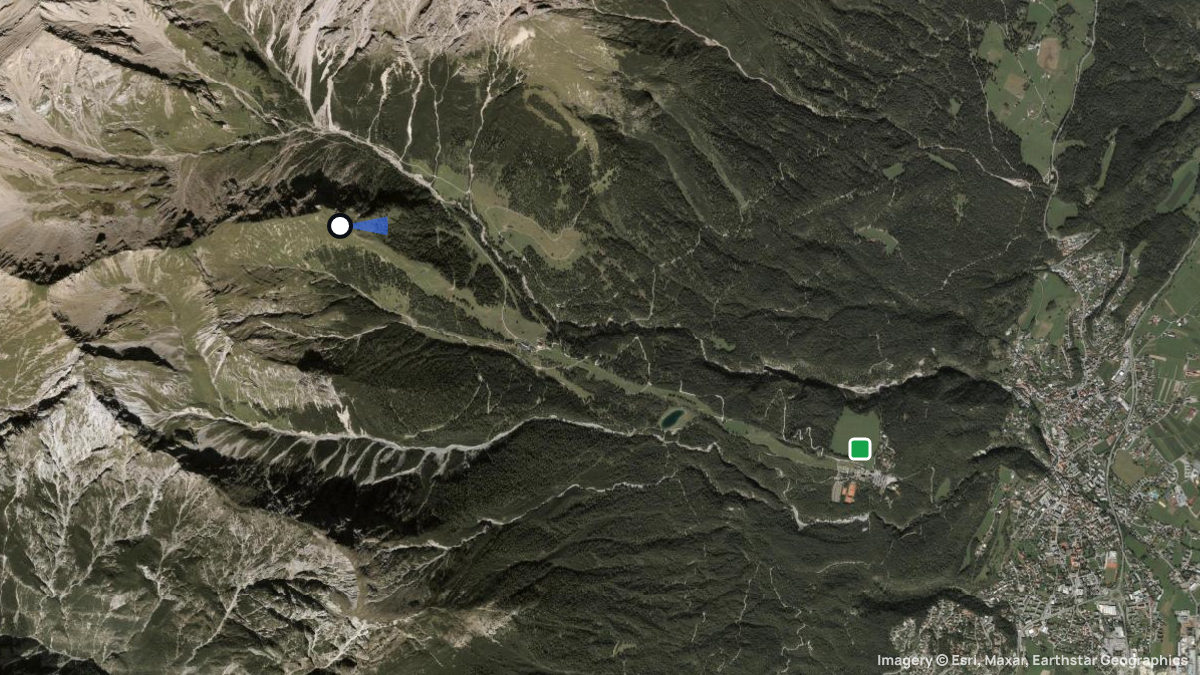 Satellite map of Hochimst with its launches and landings