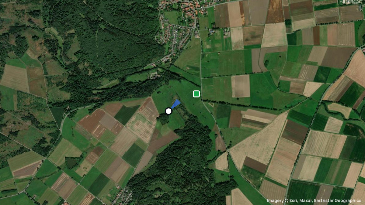 Satellite map of Korbach with its launches and landings