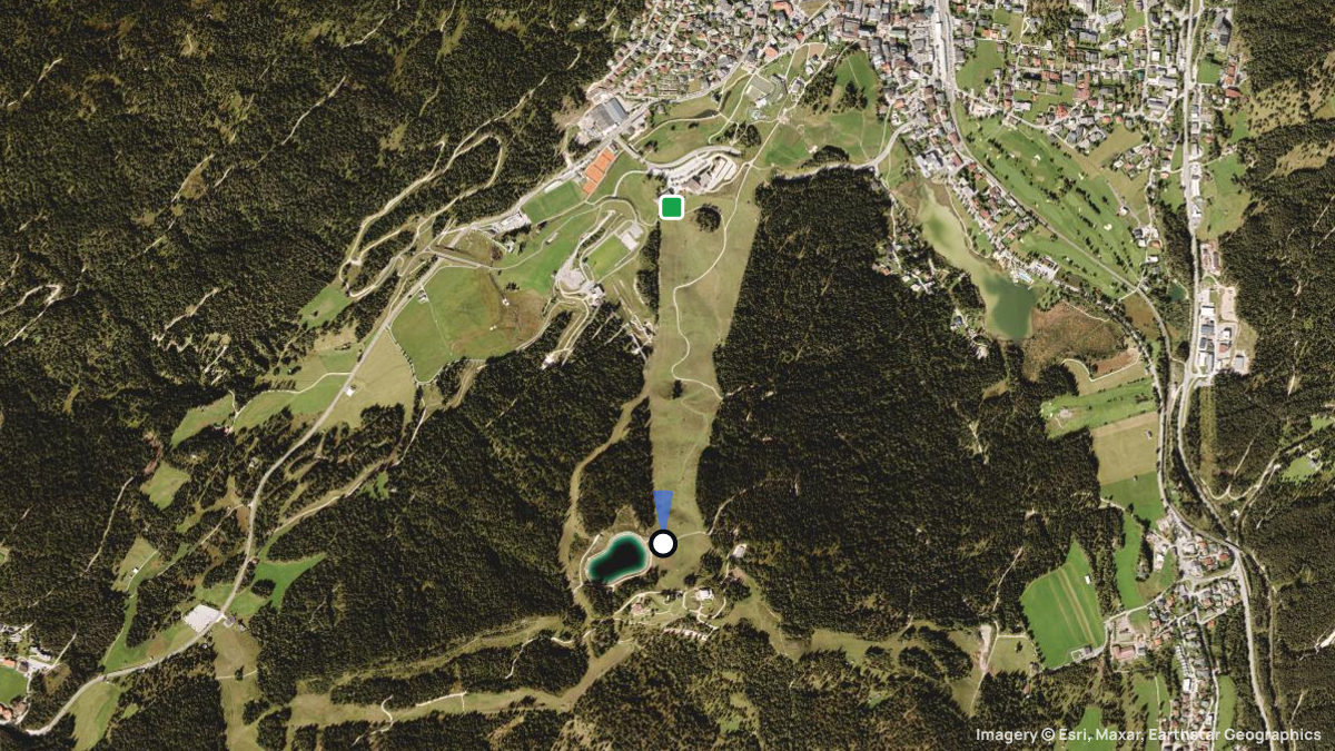 Satellite map of Gschwandtkopf with its launches and landings