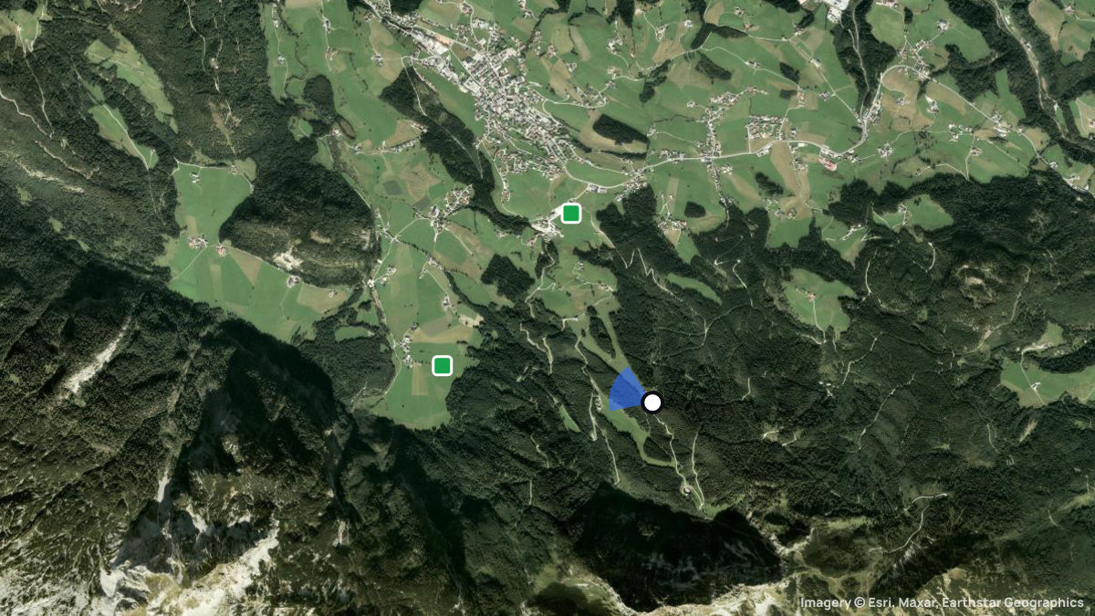 Satellite map of Karkogel with its launches and landings