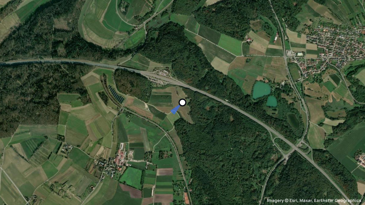 Satellite map of Rebberg with its launches and landings