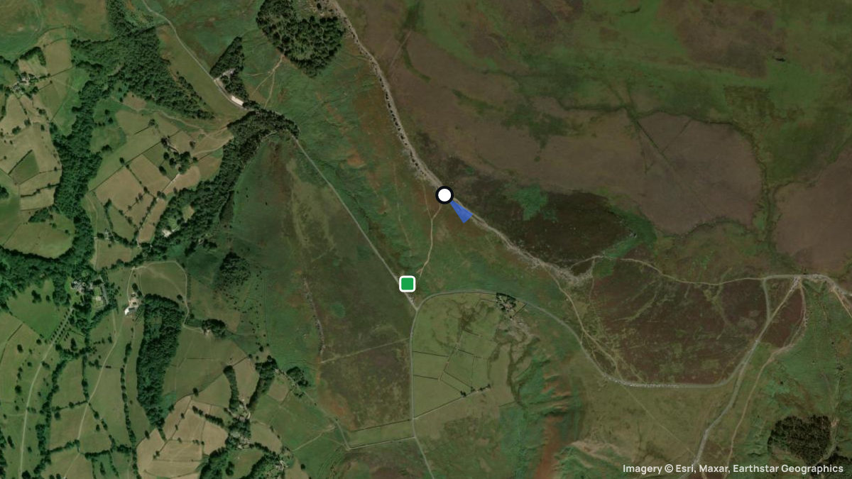 Satellite map of Stanage with its launches and landings